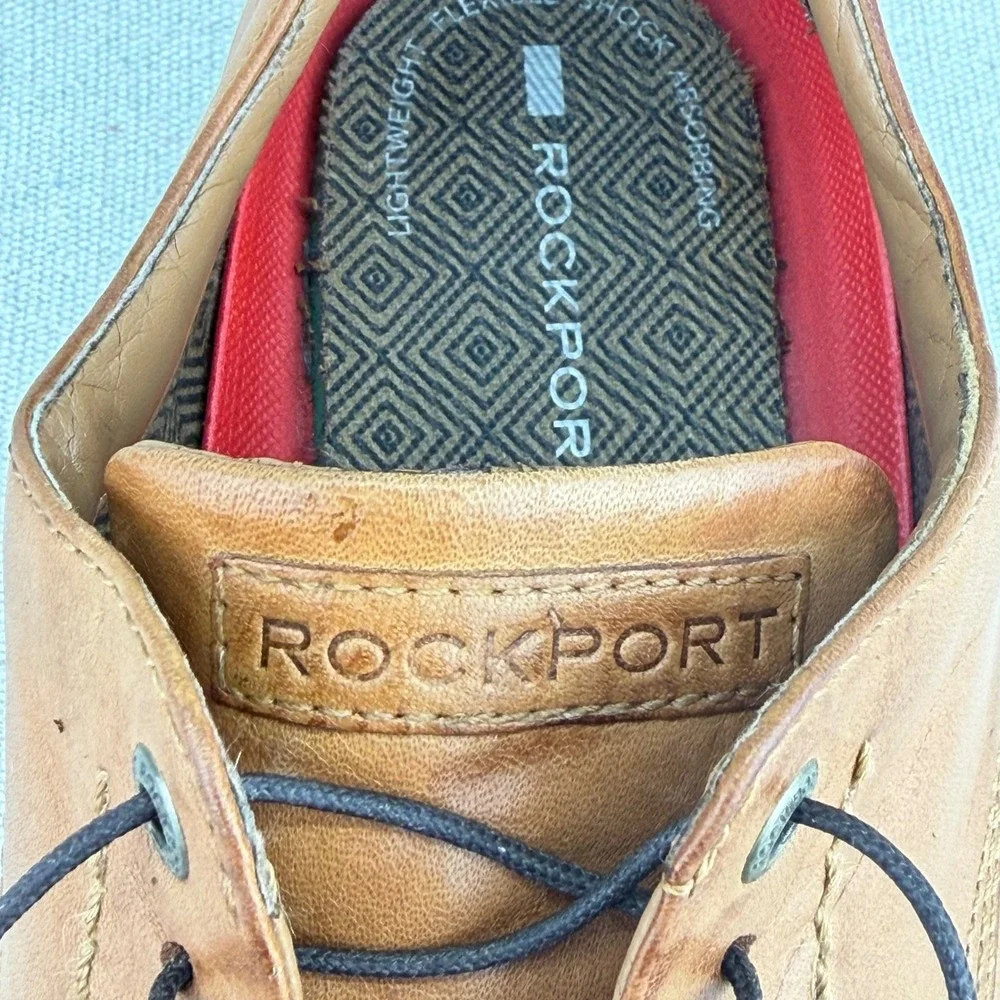 Rockport Essential Details Wingtip Oxford Tan Leather Mens Shoes V81649 Size 9 M